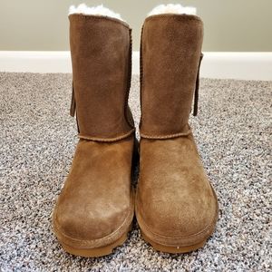 BearPaw Suede, wool blend lined boots, size 7